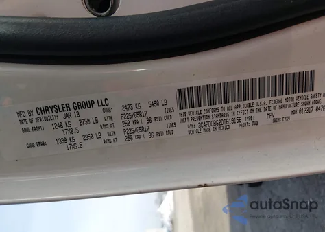 2013 Dodge Journey Sxt z USA, uszkodzony, nr VIN 3C4PDCBG2DT619156